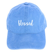 Women's Blessed Embroidered Denim Baseball Cap Hat
