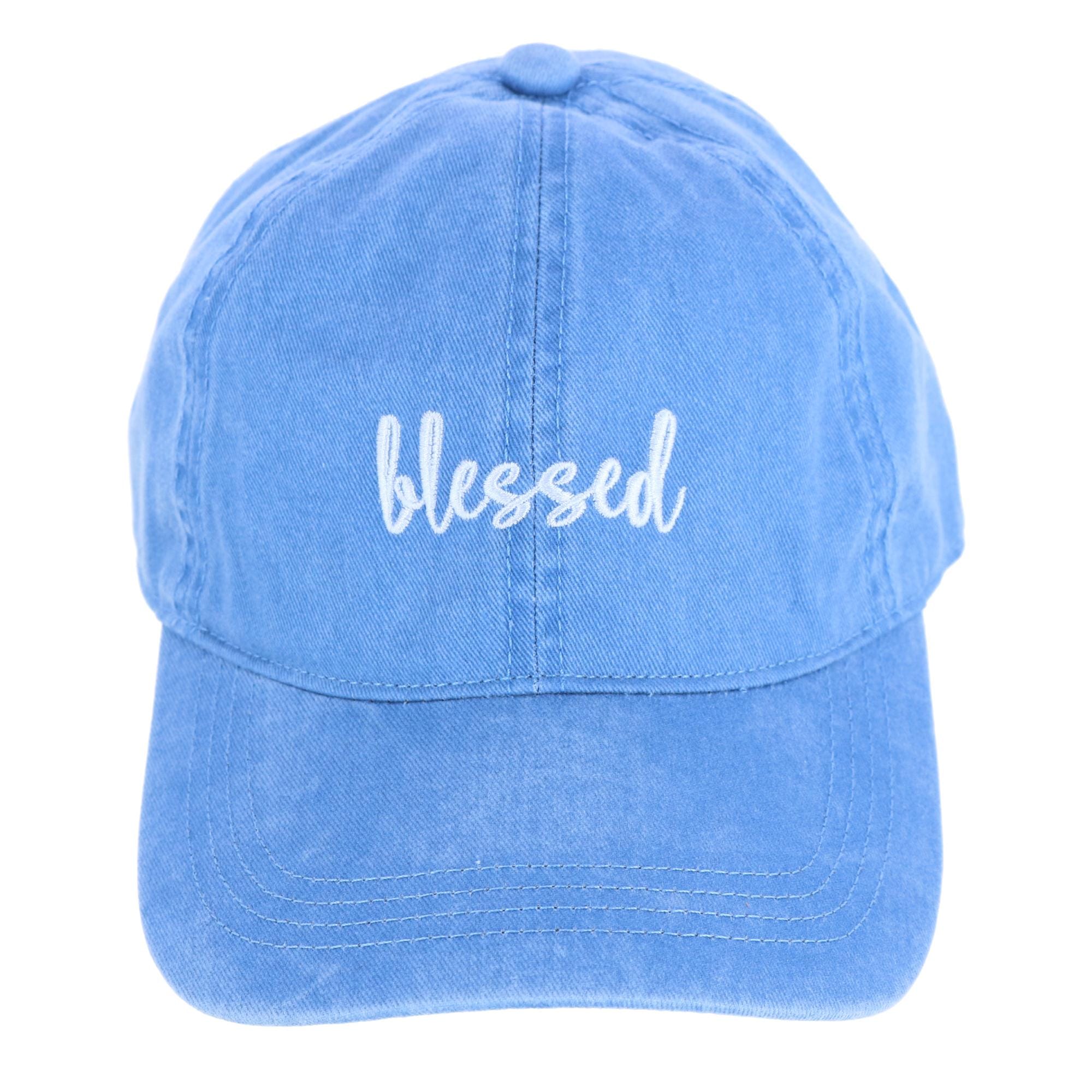 David & Young Women's Blessed Embroidered Denim Baseball Cap Hat - Women's Blessed Embroidered Denim Baseball Cap Hat