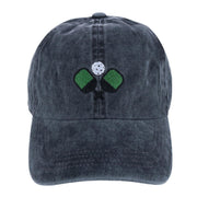 Women's Embroidered Pickleball Washed Baseball Cap