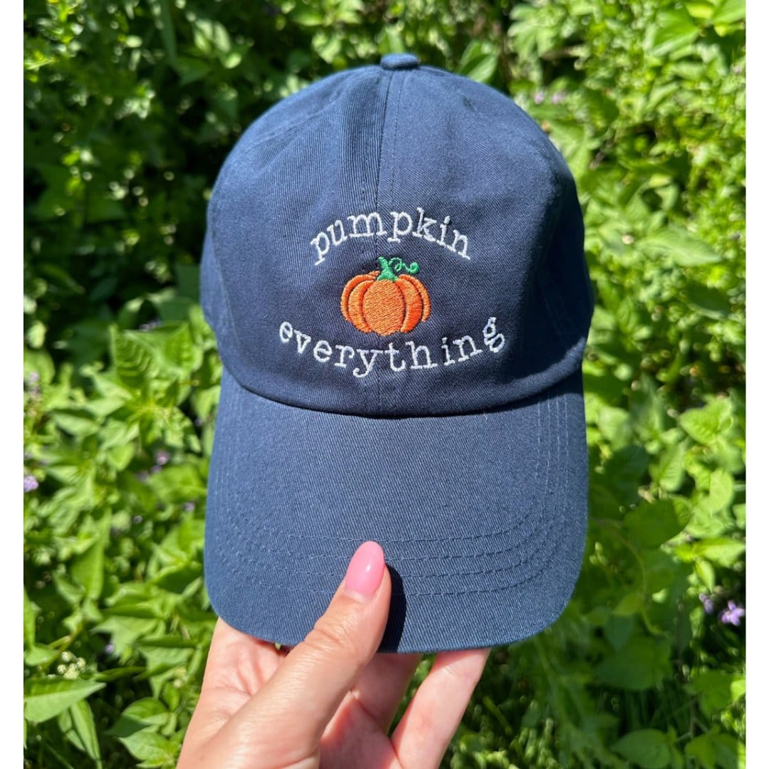 David & Young Women's Pumpkin Everything Stone Washed Baseball Cap - Navy