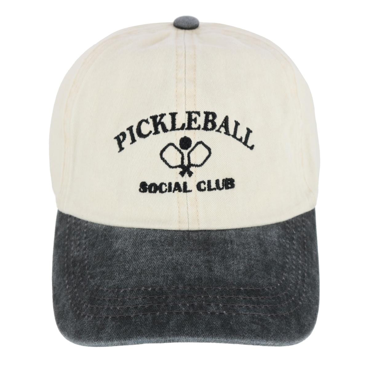 David & Young Unisex Pickleball Social Club Two Toned Baseball Hat - Black
