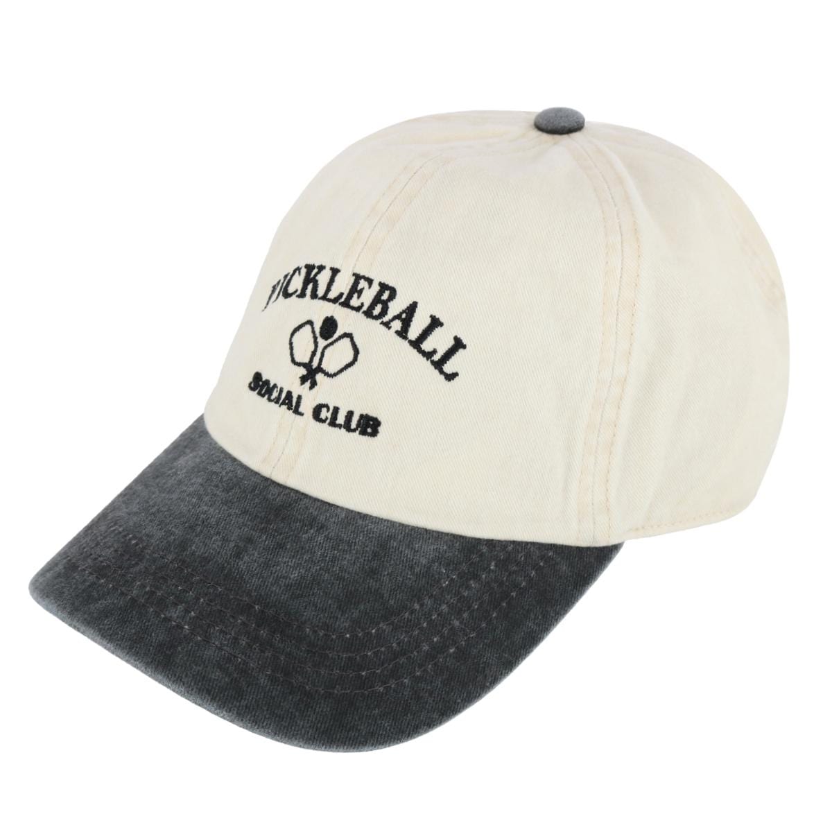 David & Young Unisex Pickleball Social Club Two Toned Baseball Hat - Black