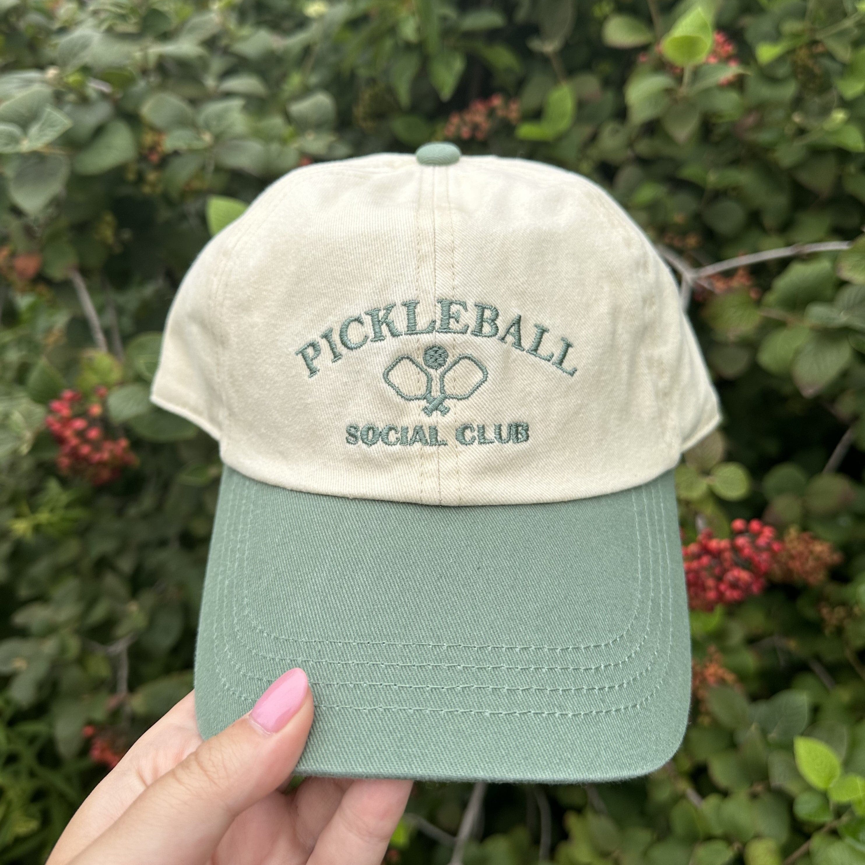 David & Young Unisex Pickleball Social Club Two Toned Baseball Hat - Sage