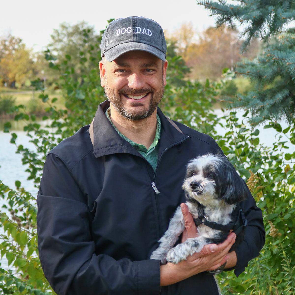 David & Young Men's Washed Cotton Dog Dad Baseball Cap - Black