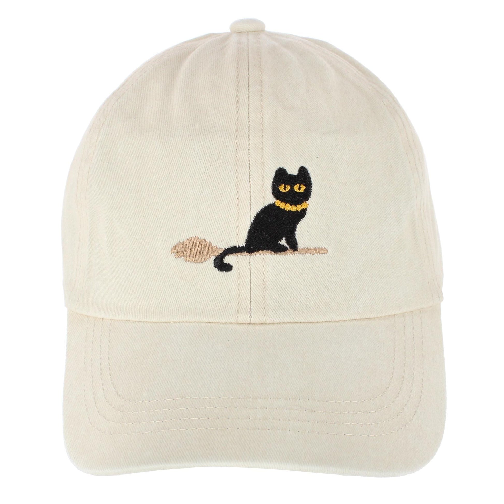 CTM® Women's Halloween Witchy Cat Embroidered Baseball Cap