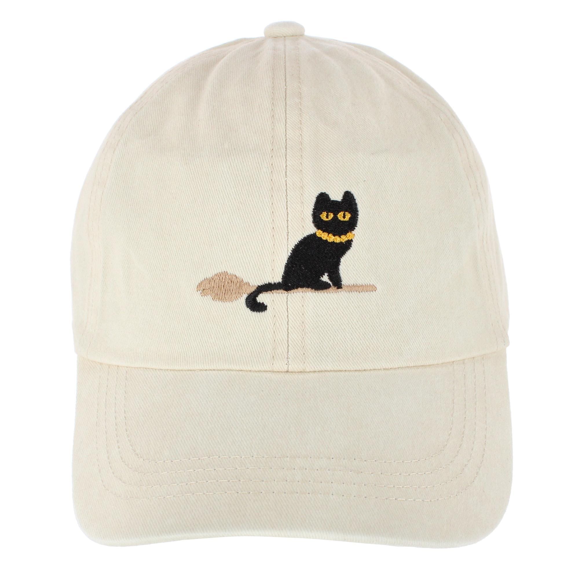 CTM® Women's Halloween Witchy Cat Embroidered Baseball Cap
