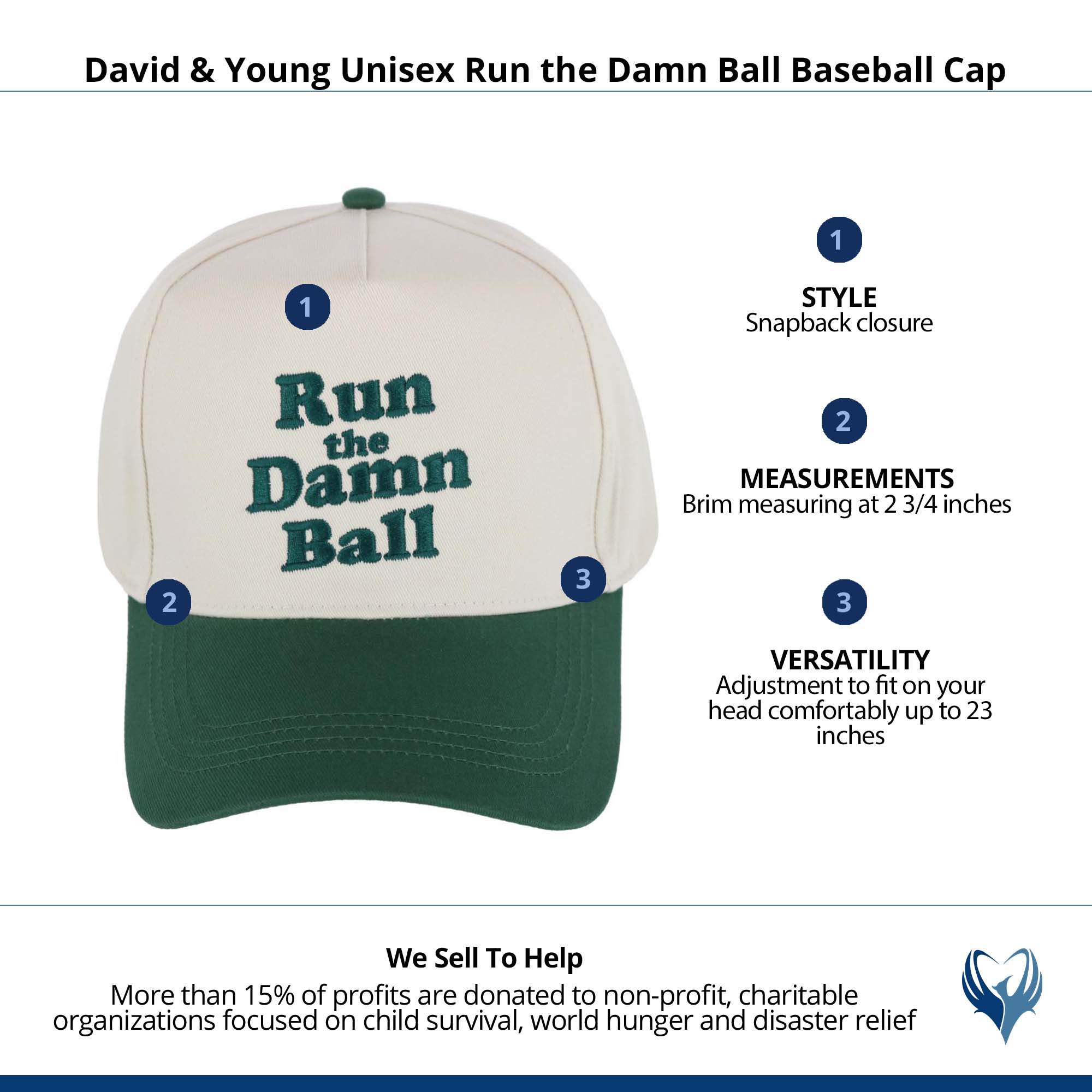 David & Young Unisex Football Run the Damn Ball Cap - Green