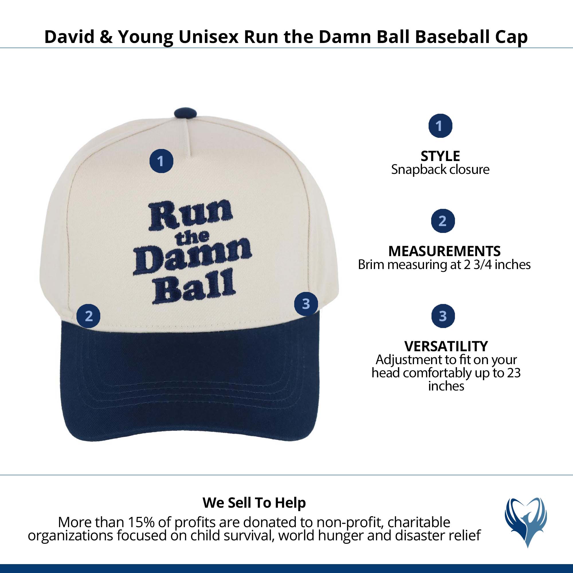 David & Young Unisex Football Run the Damn Ball Cap - Navy