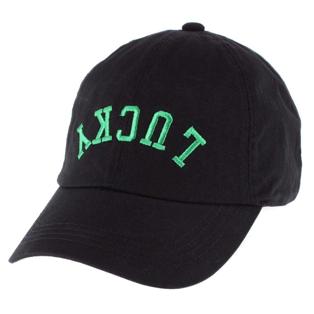 CTM® Unisex Lucky Upside Down Embroidered Baseball Cap - Black