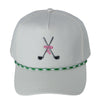 Women's Golf Club Bow Cap with Rope Hatband