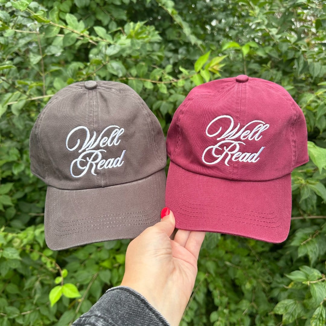 David & Young Women's Well Read Washed Embroidered Baseball Cap - Charcoal