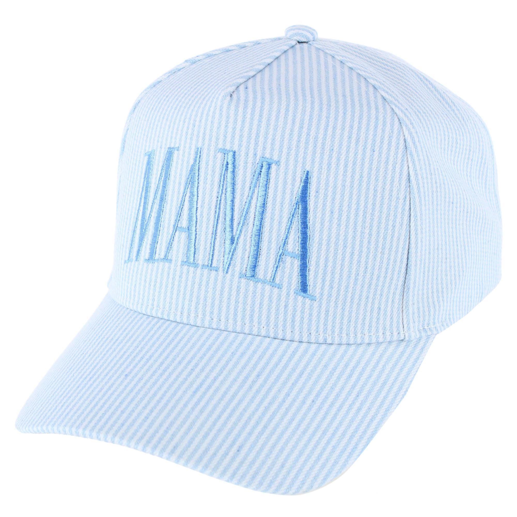 CTM® Women's Mama Striped Baseball Cap - Blue