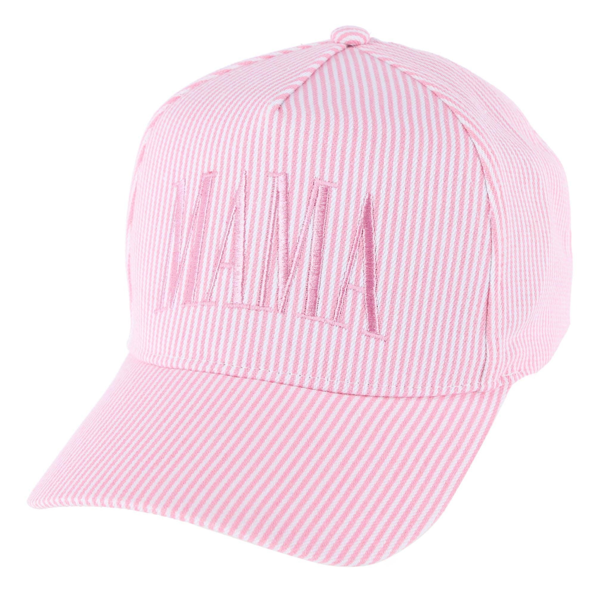 CTM® Women's Mama Striped Baseball Cap - Pink
