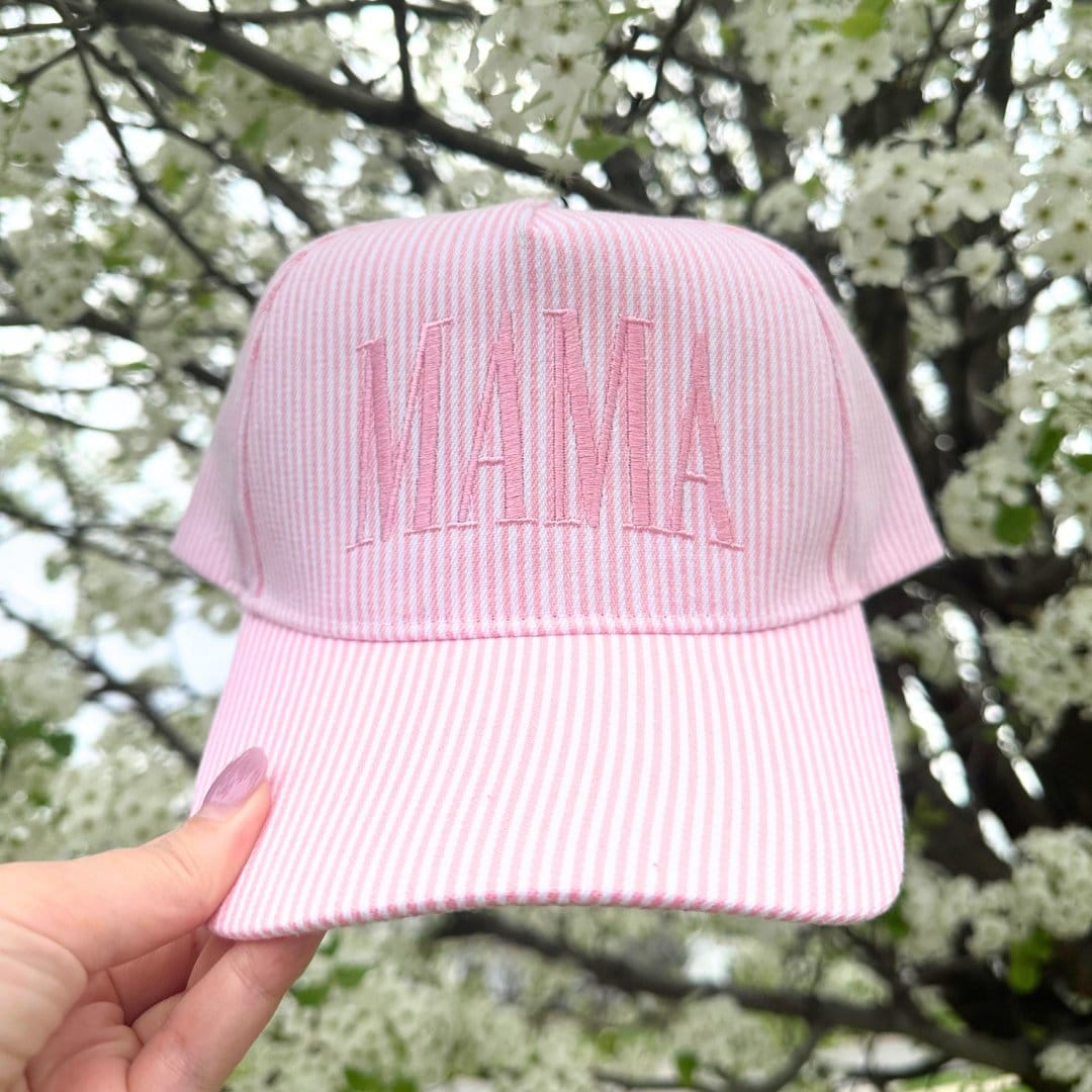 CTM® Women's Mama Striped Baseball Cap - Pink