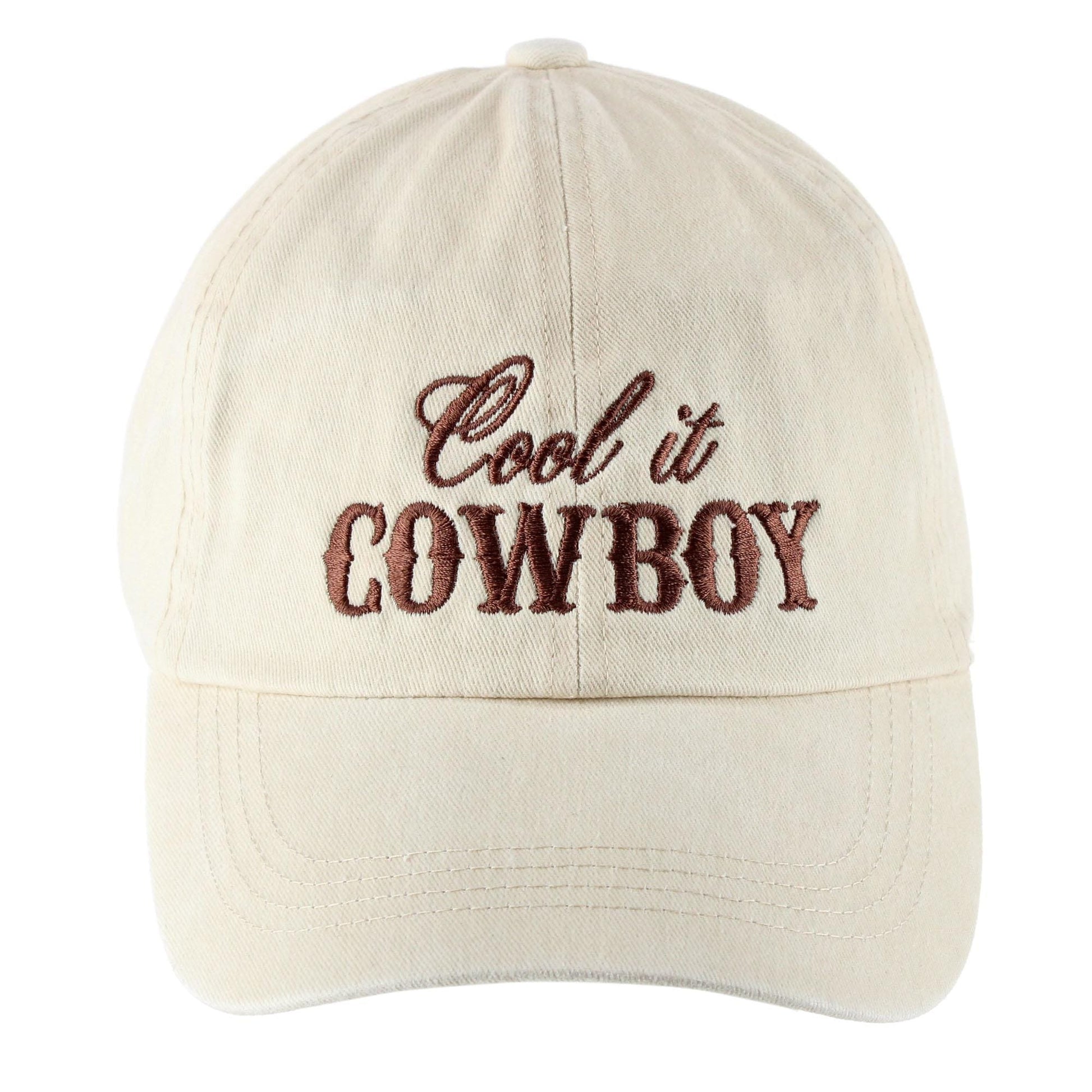 CTM® Women's Cool It Cowboy Embroidered Baseball Cap - Beige