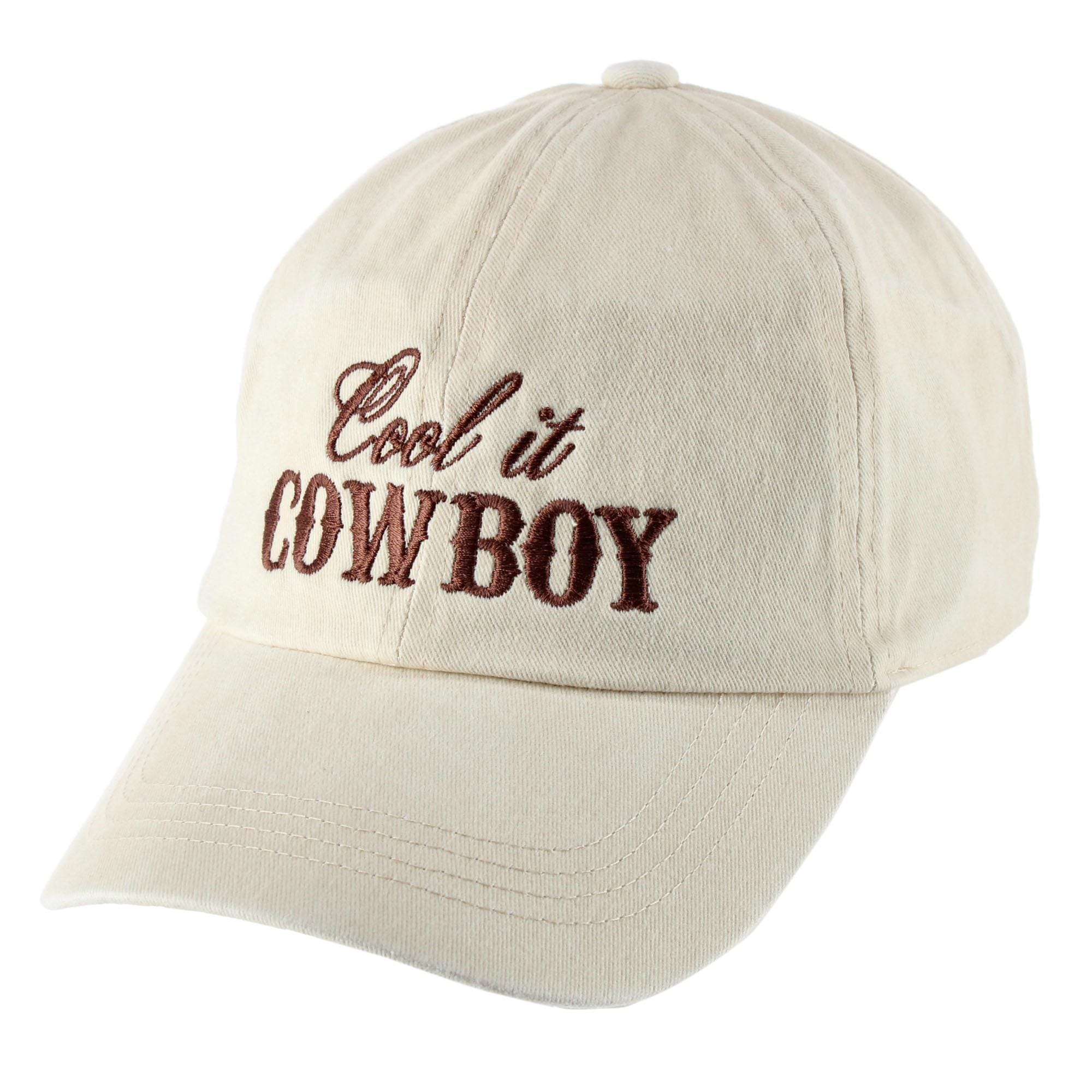 CTM® Women's Cool It Cowboy Embroidered Baseball Cap - Beige