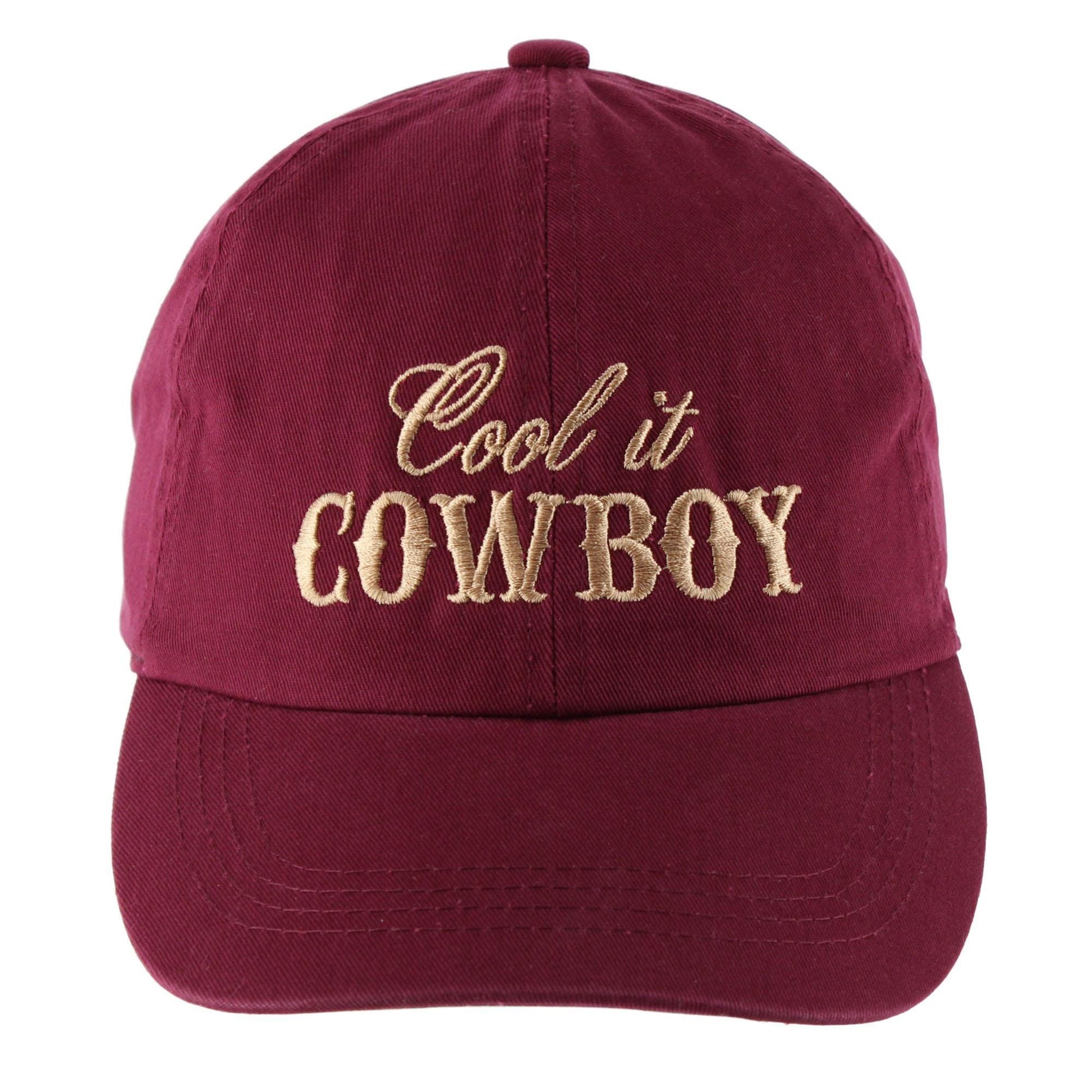 CTM® Women's Cool It Cowboy Embroidered Baseball Cap - Maroon