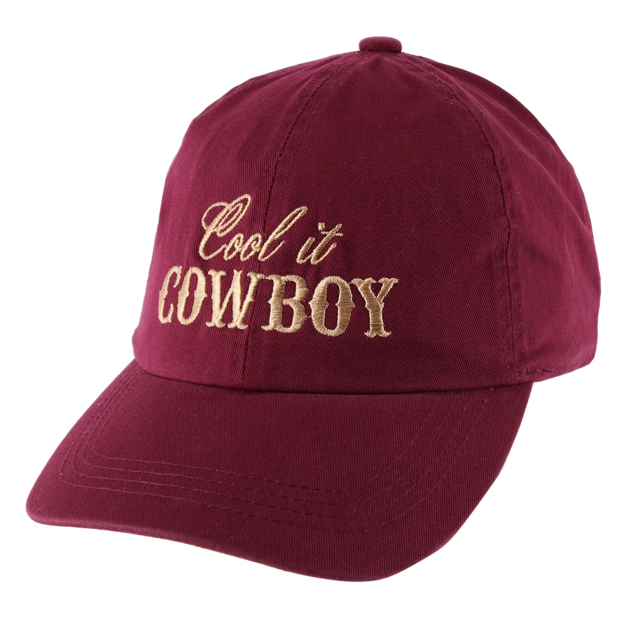 CTM® Women's Cool It Cowboy Embroidered Baseball Cap - Maroon