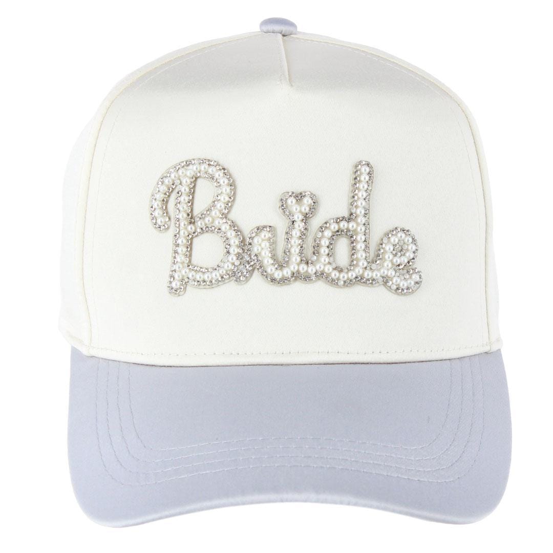CTM® Bride To Be Satin Pearl Beaded Hat for Women