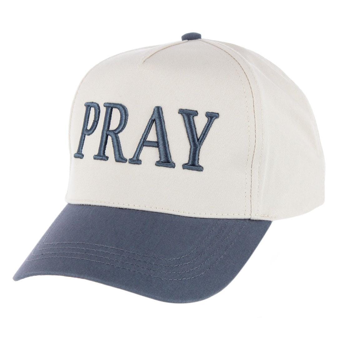 CTM® Unisex Pray Embroirdered Trucker Hat - Blue
