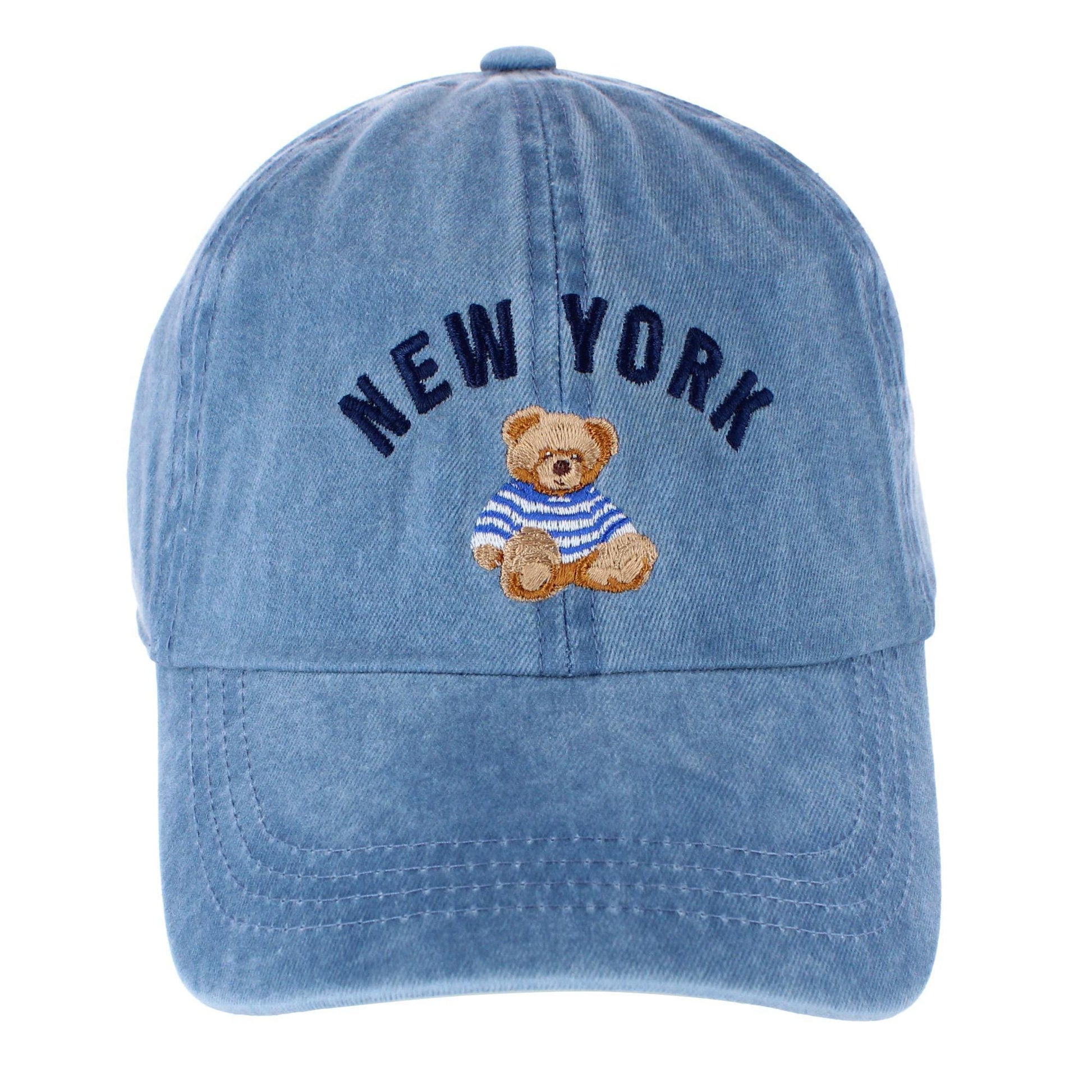 CTM® Women's Embroidered City Teddy Bear Baseball Cap