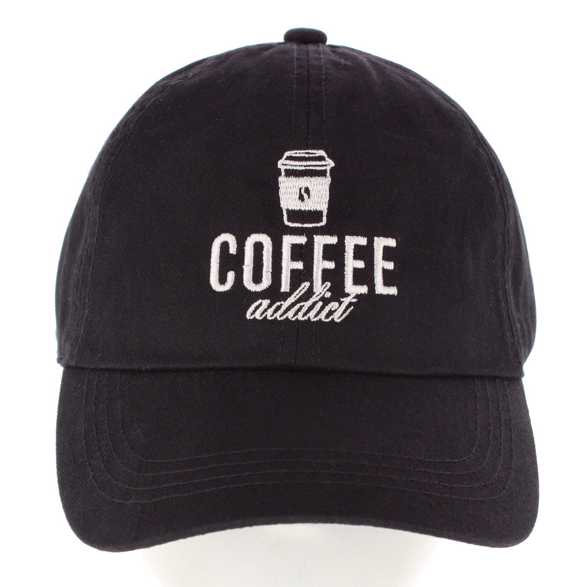 CTM® Women's Coffee Addict Embroidered Baseball Hat
