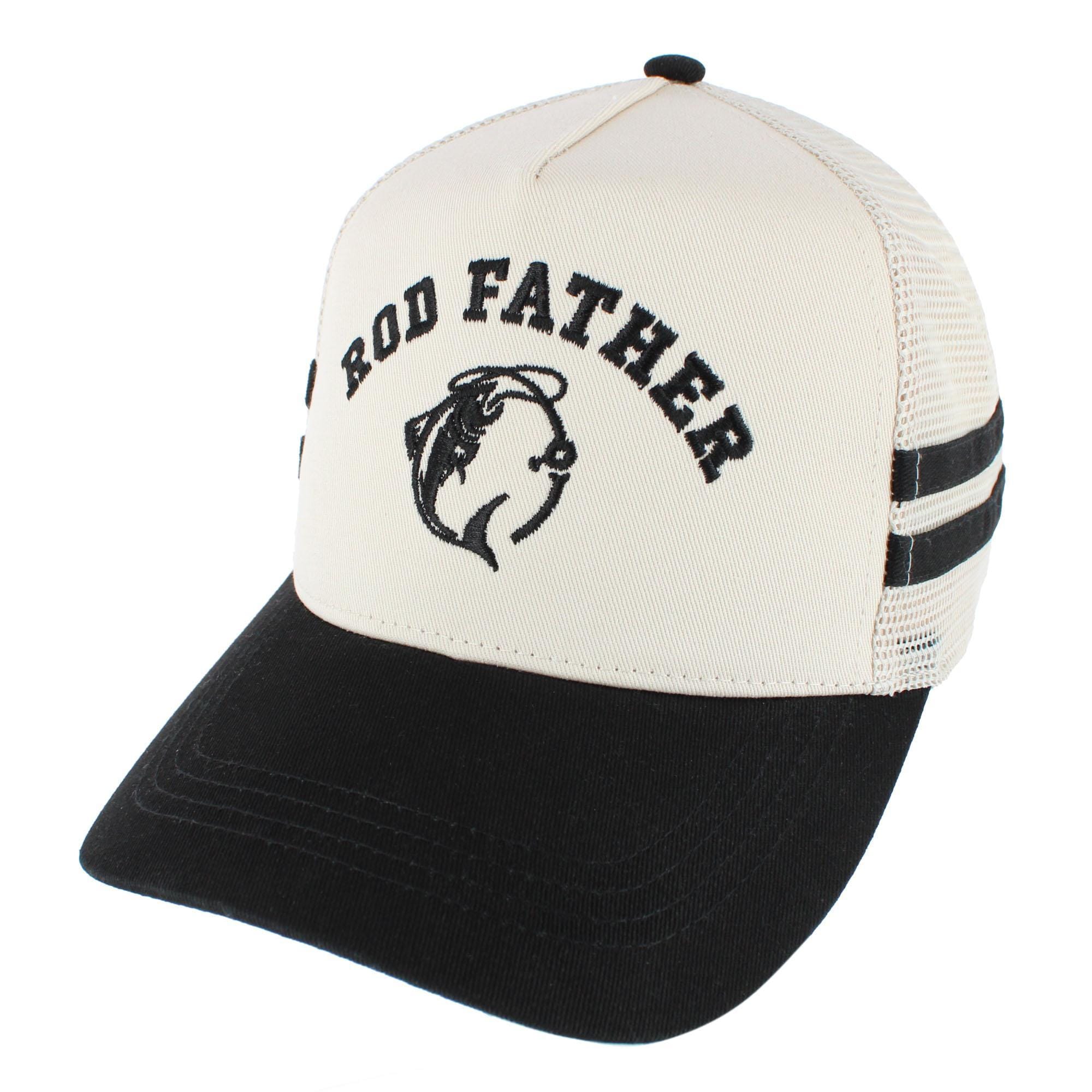 CTM® Men's Rod Father Fishing Emboridered Trucker Hat - Black