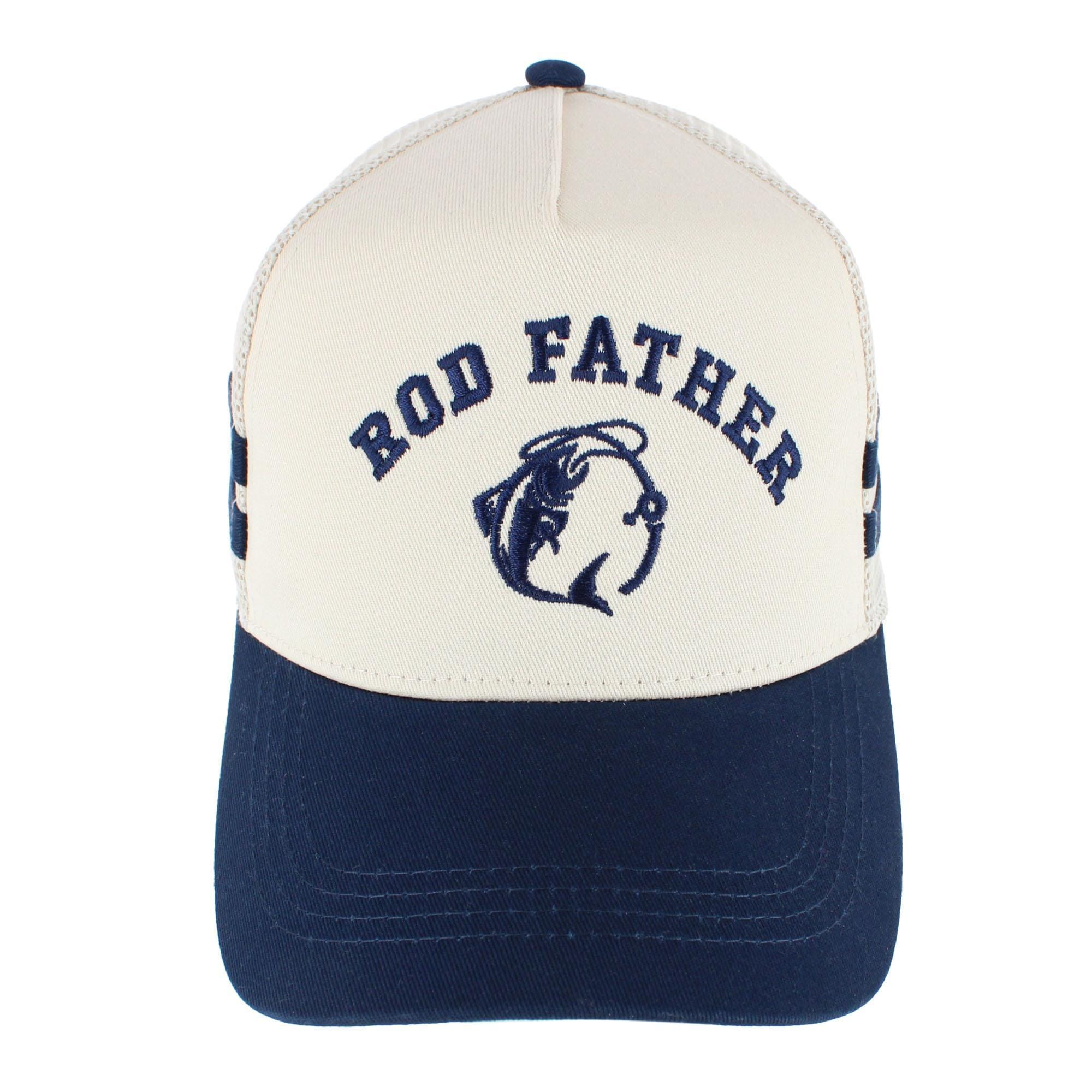 CTM® Men's Rod Father Fishing Emboridered Trucker Hat - Navy