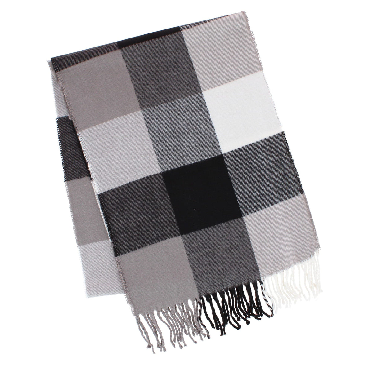 David & Young Women's Softer than Cashmere Square Plaid Winter Scarf - Black
