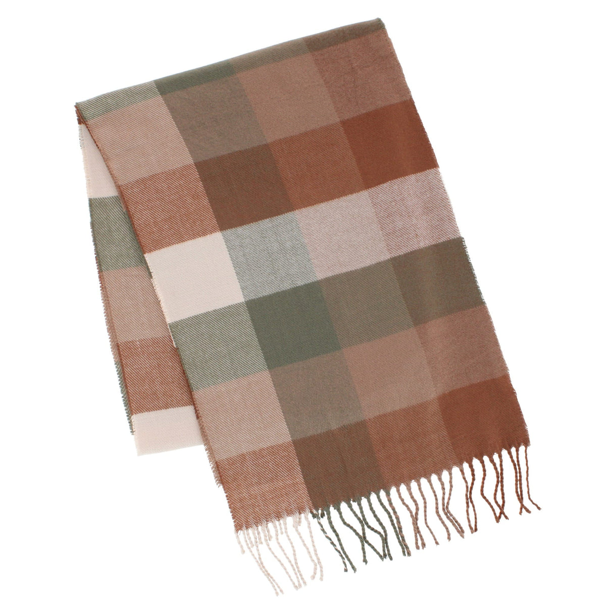 David & Young Women's Softer than Cashmere Square Plaid Winter Scarf - Coffee