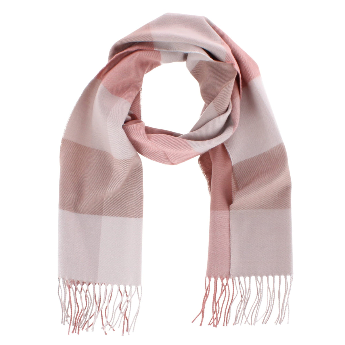David & Young Women's Softer than Cashmere Square Plaid Winter Scarf - Light Pink