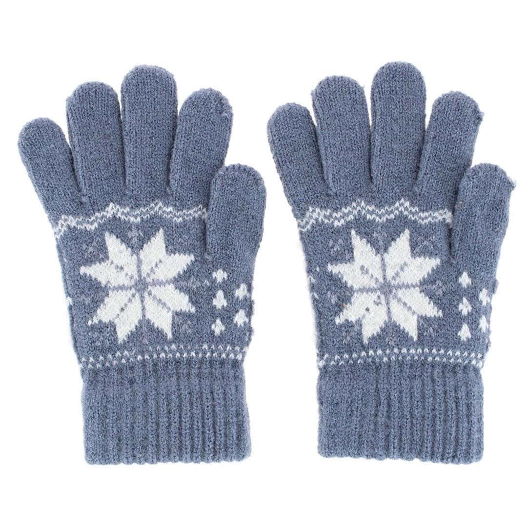 CTM® Kid's Snowflake Pattern Winter Gloves - Grey
