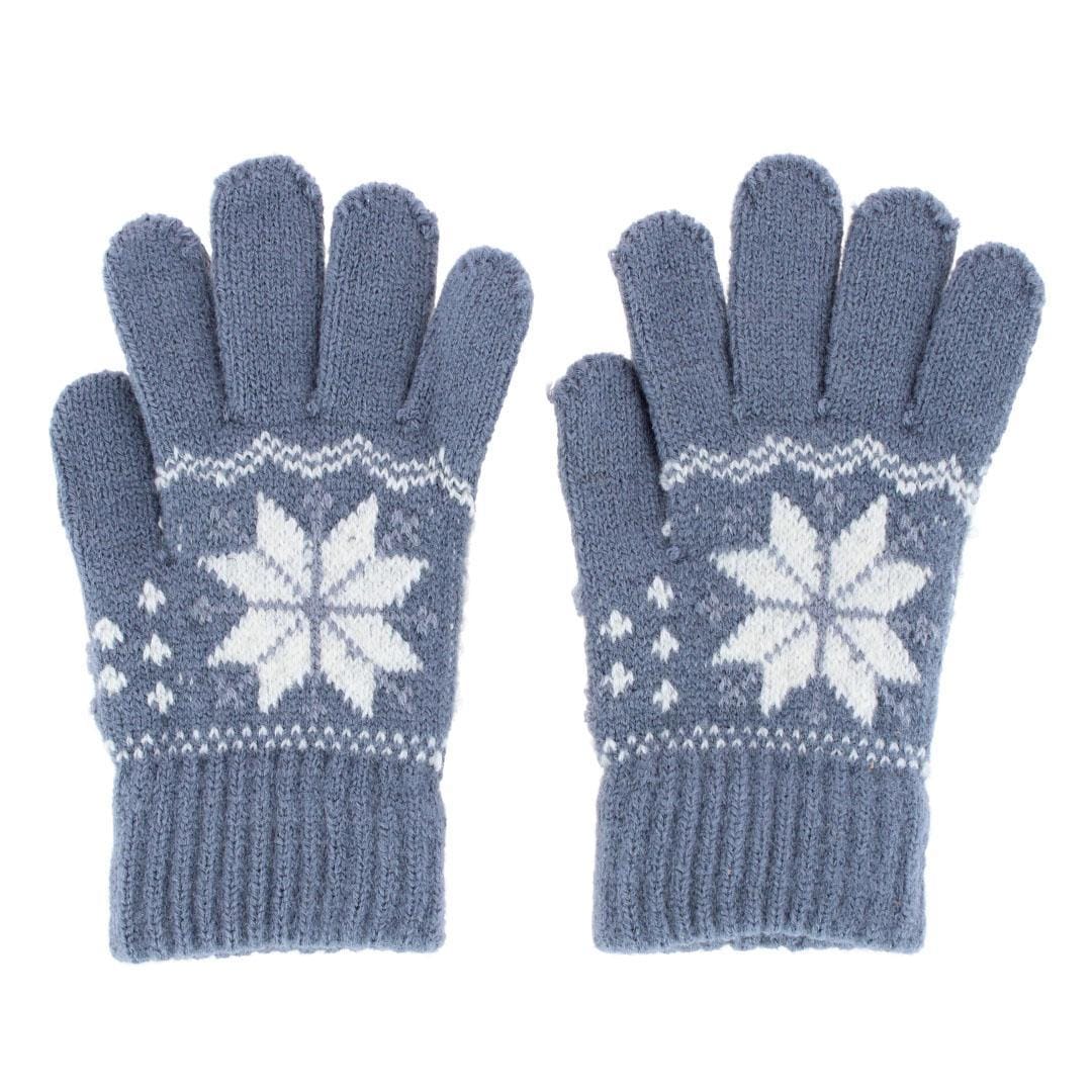 CTM® Kid's Snowflake Pattern Winter Gloves - Grey