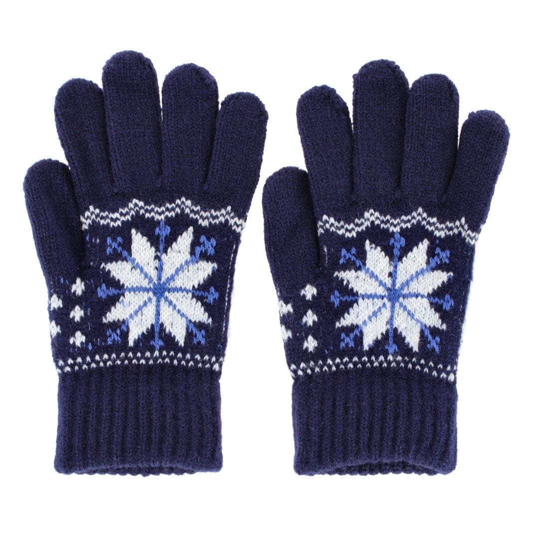 CTM® Kid's Snowflake Pattern Winter Gloves - Navy