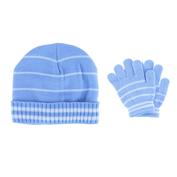 Kids' Striped Winter Hat and Glove 2-Piece Set