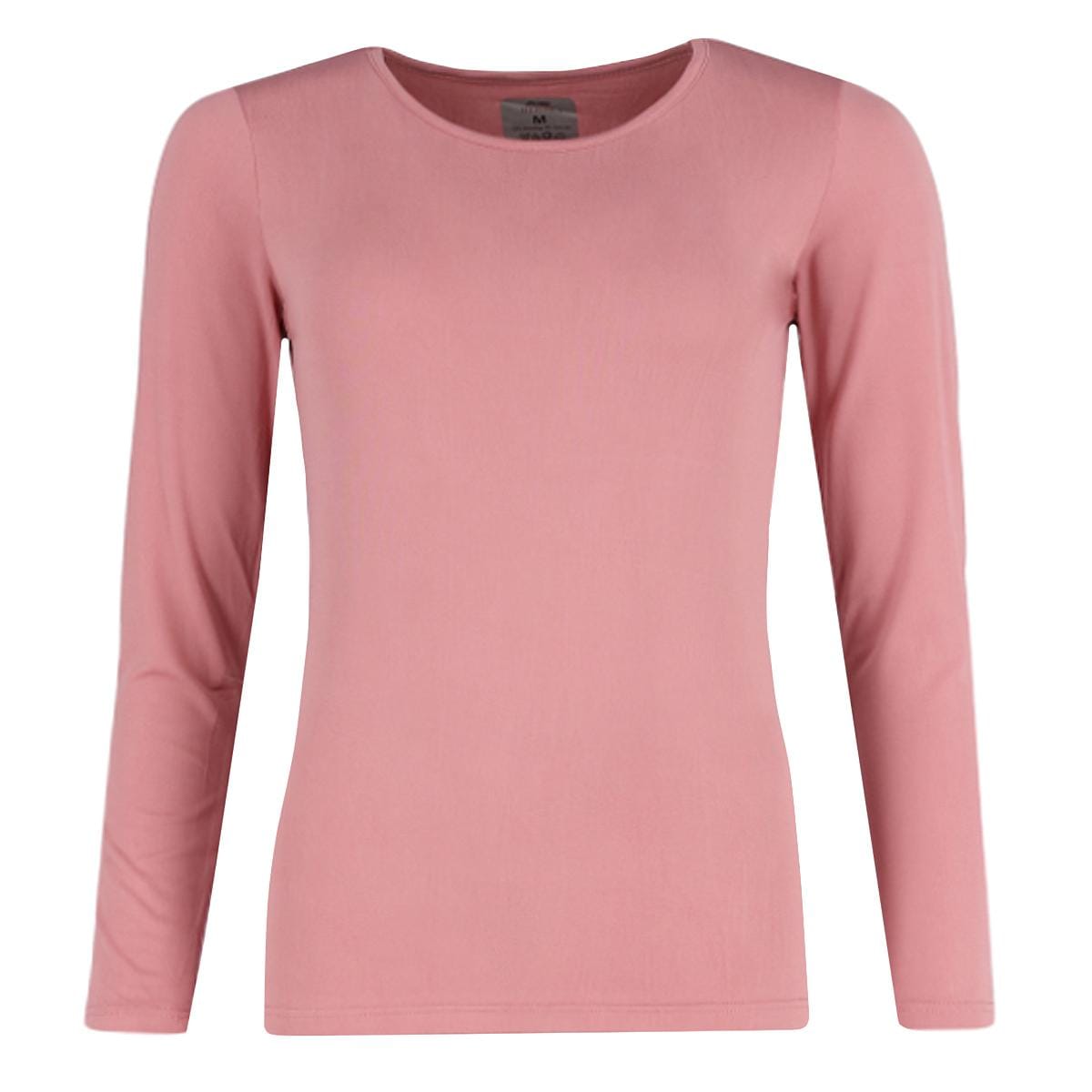 CTM® Women's Thermal Underwear Long Sleeve and Pant Set - Pink