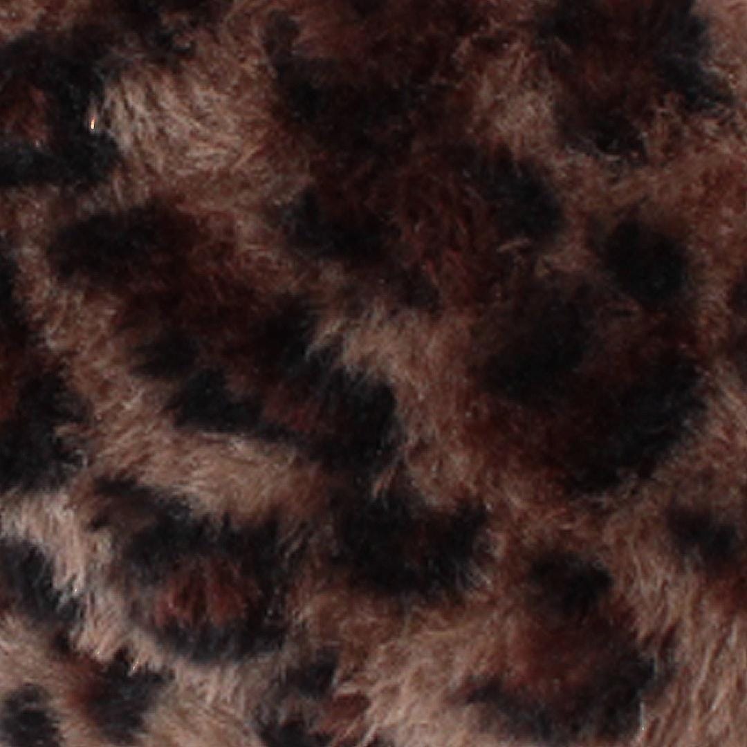 CTM® Women's Plush Animal Print Slippers - Brown