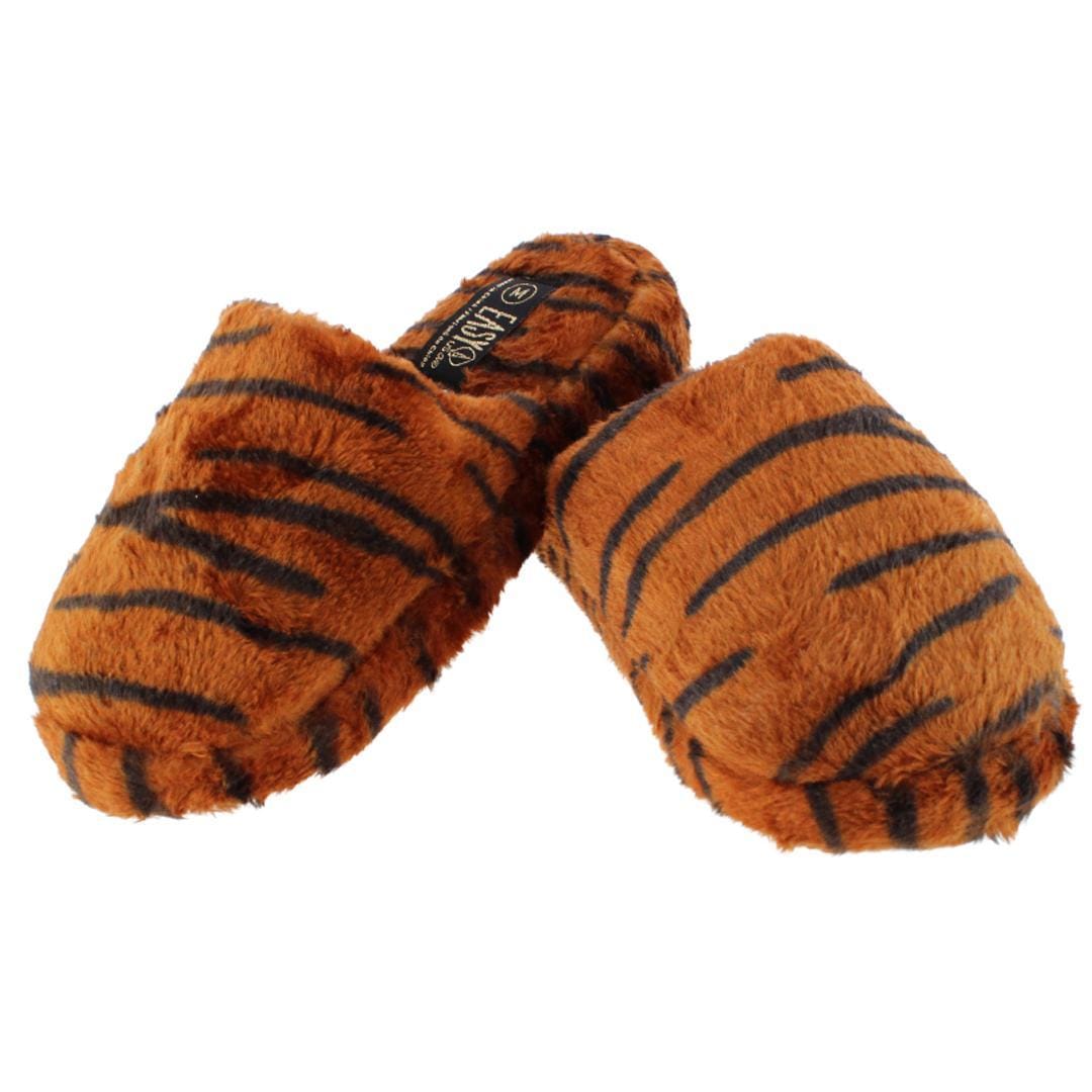 CTM® Women's Plush Animal Print Slippers
