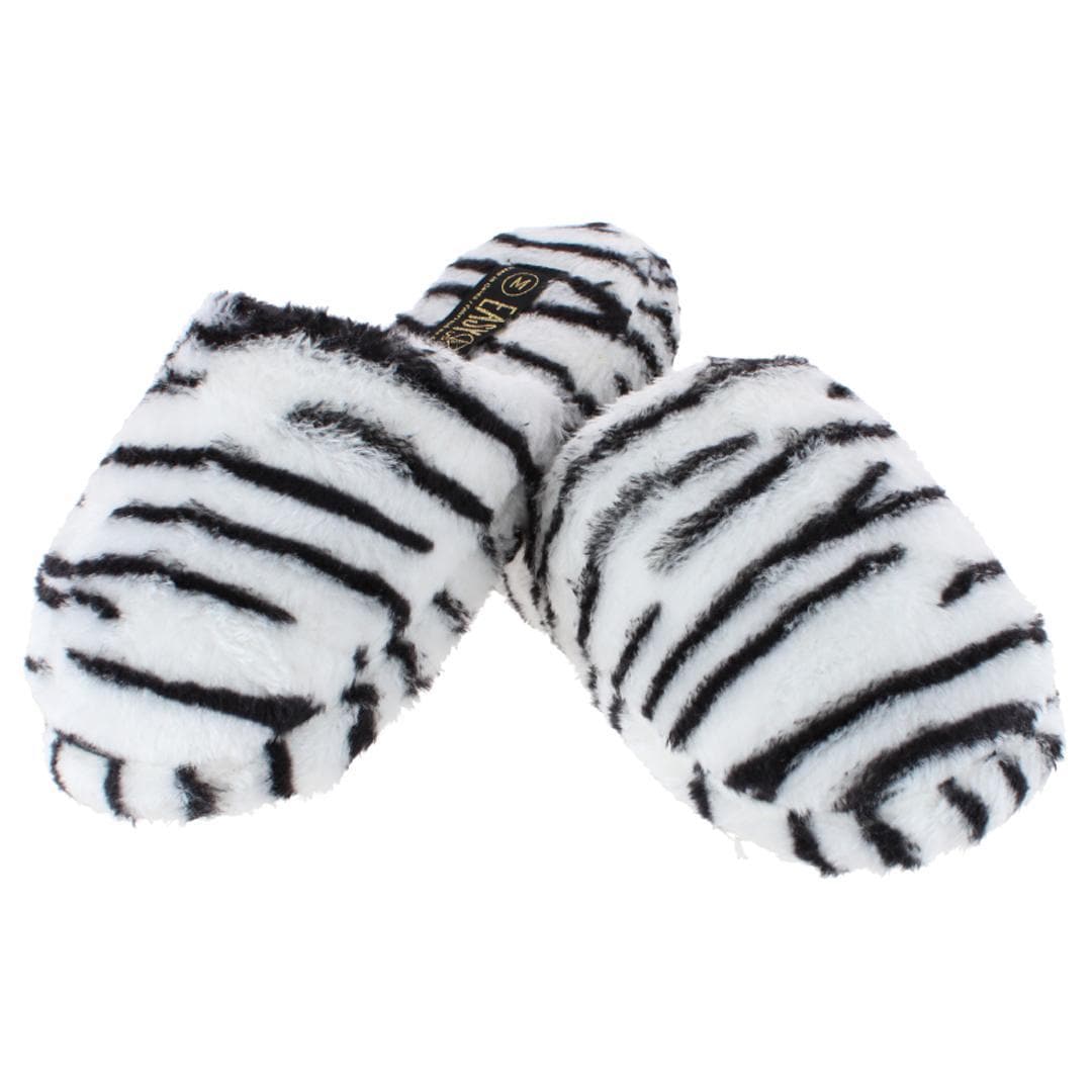 CTM® Women's Plush Animal Print Slippers