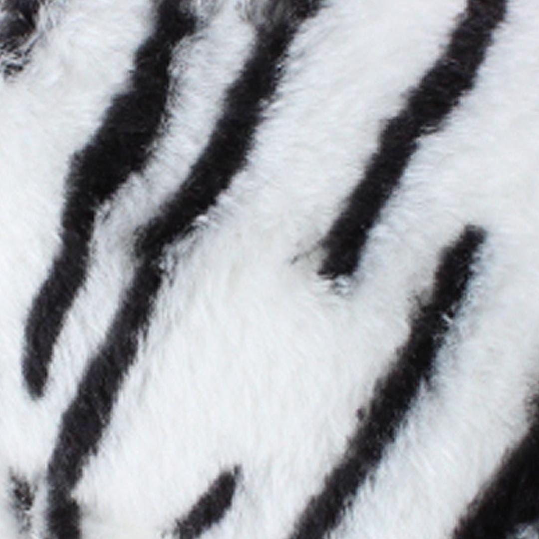 CTM® Women's Plush Animal Print Slippers - White