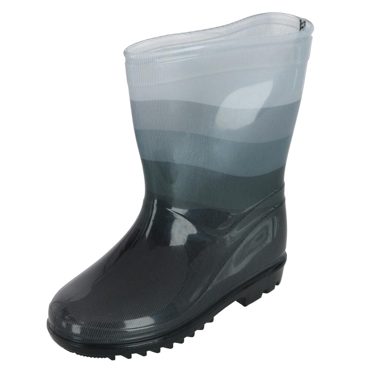 Wootie Toddler Kids' Stripe Waterproof Rain Boots - Gray