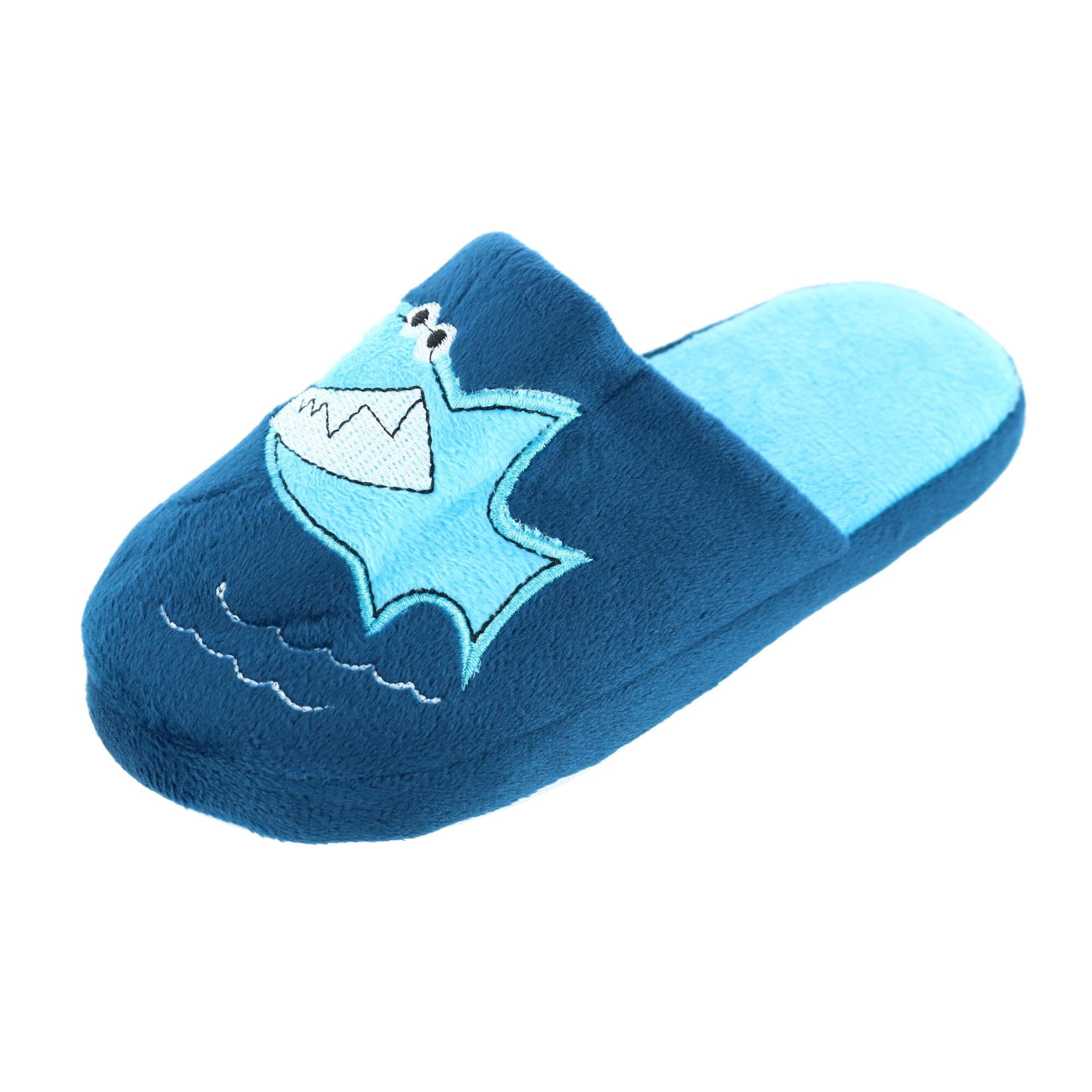 CTM® Boy's Slide House Slippers with Shark Detail - Boy's Slide House Slippers with Shark Detail
