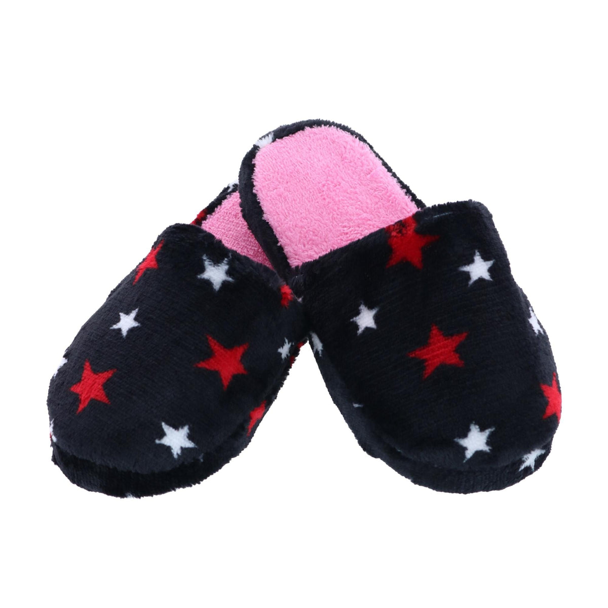 CTM® Girl's Night Star Slip On Slippers - Black