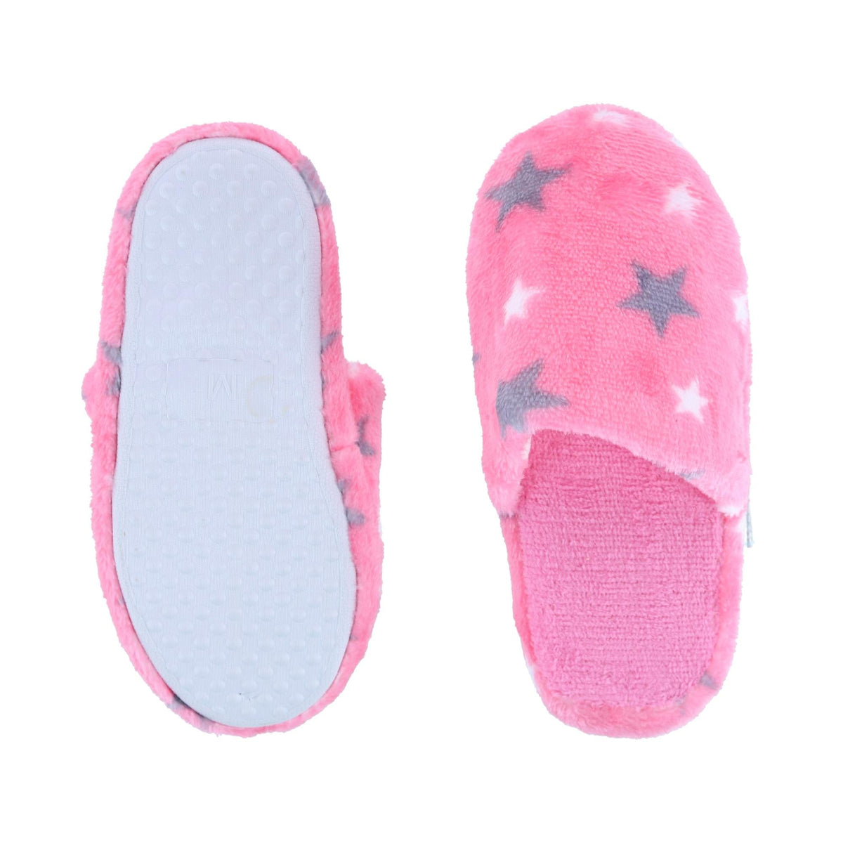 CTM® Girl's Night Star Slip On Slippers - Pink