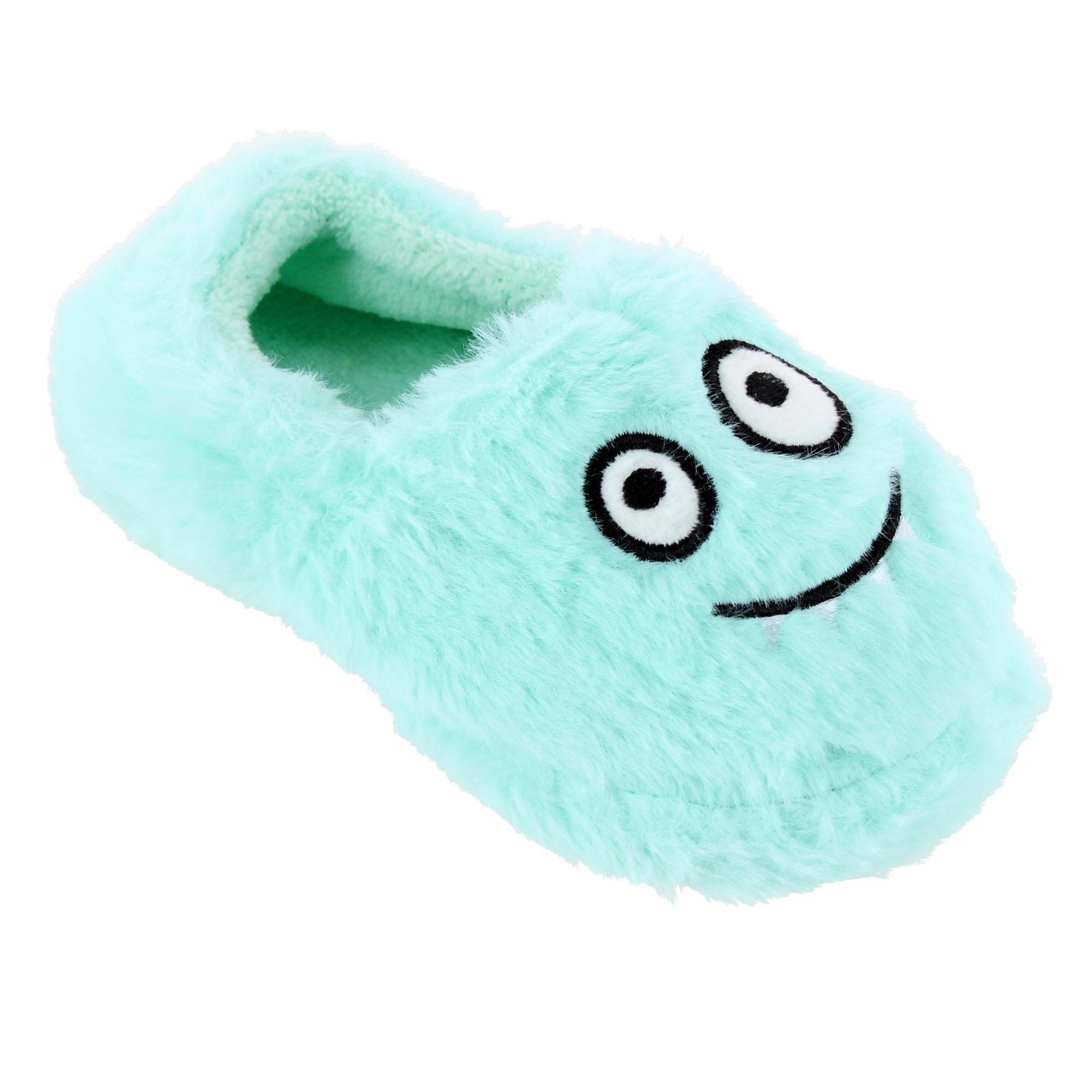 CTM® Toddler's Monster Fuzzy Assorted Slippers - Mint