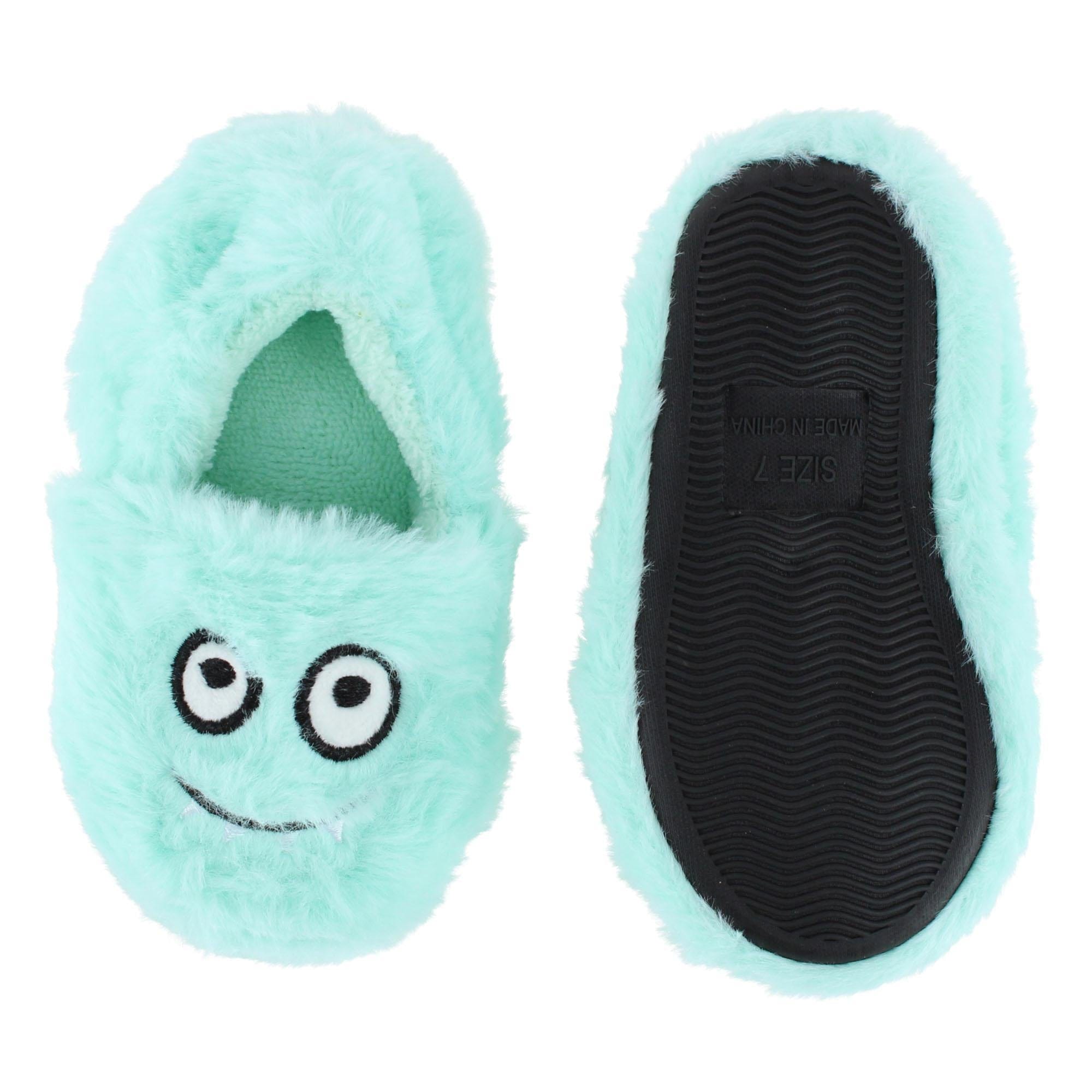 CTM® Toddler's Monster Fuzzy Assorted Slippers - Mint