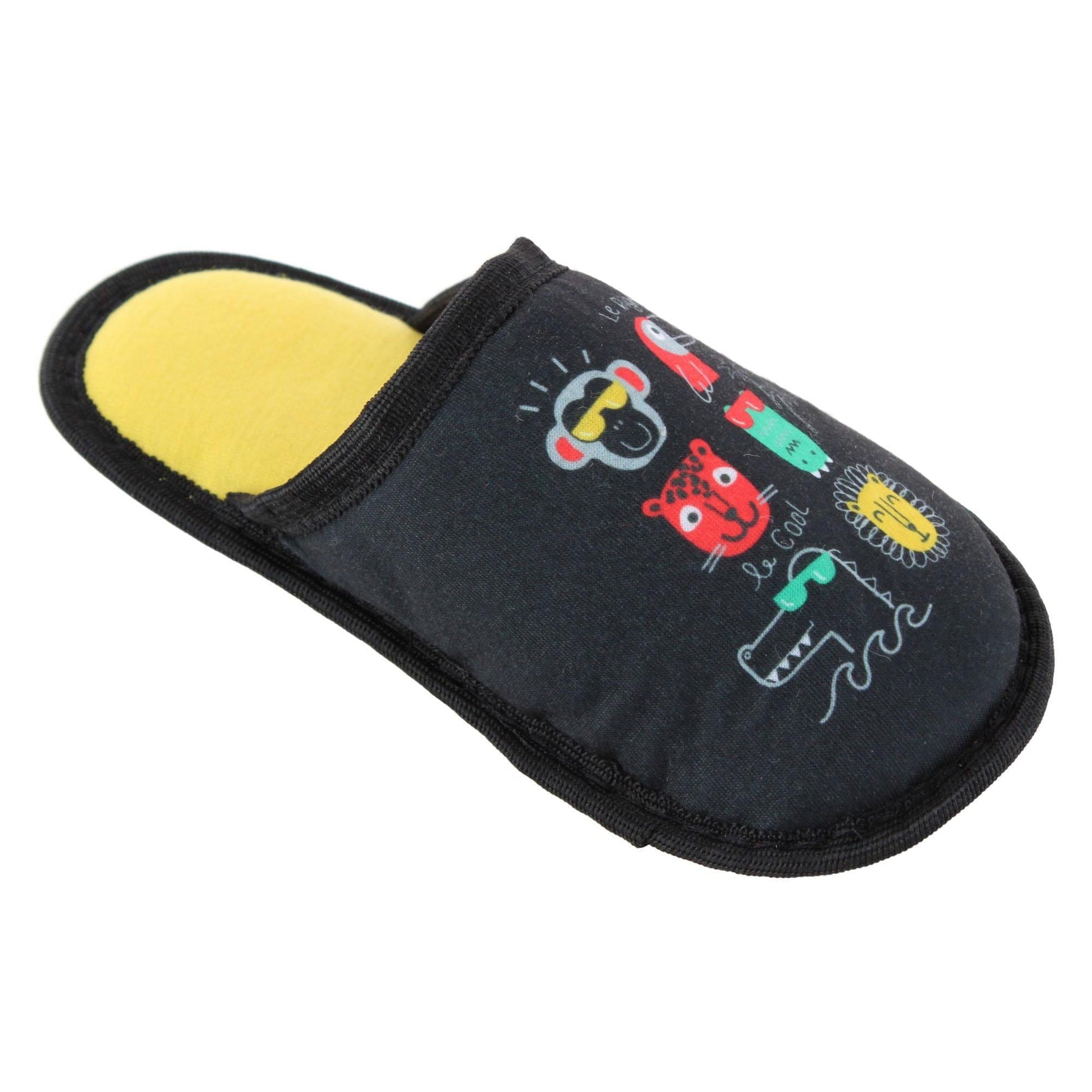 CTM® Boy's Animal Assorted Slippers - Black