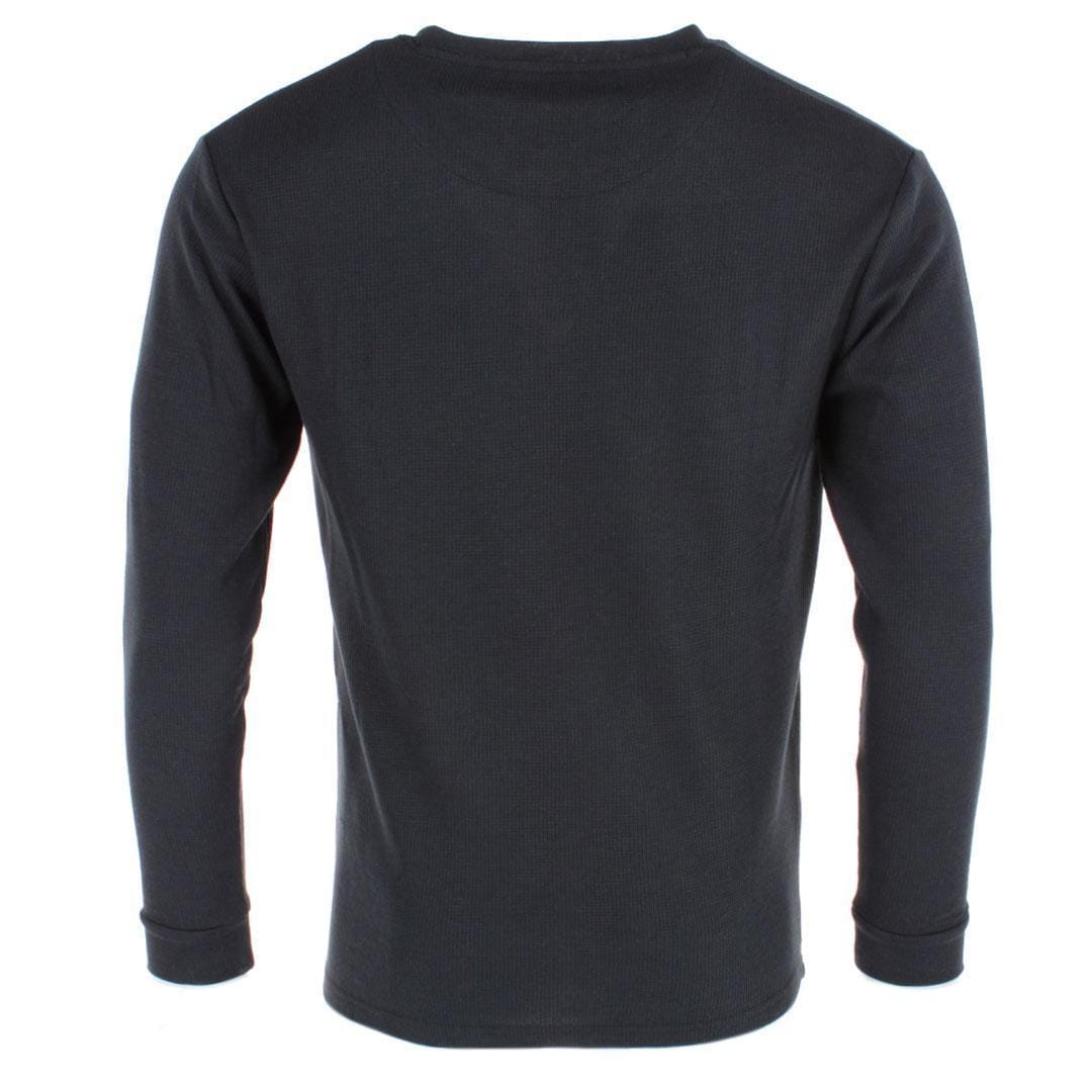 CTM® Men's Henley Thermal Underwear Shirt - Black