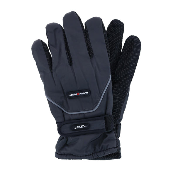 Men's One Size Microfiber Winter Ski Gloves with Wrist Strap