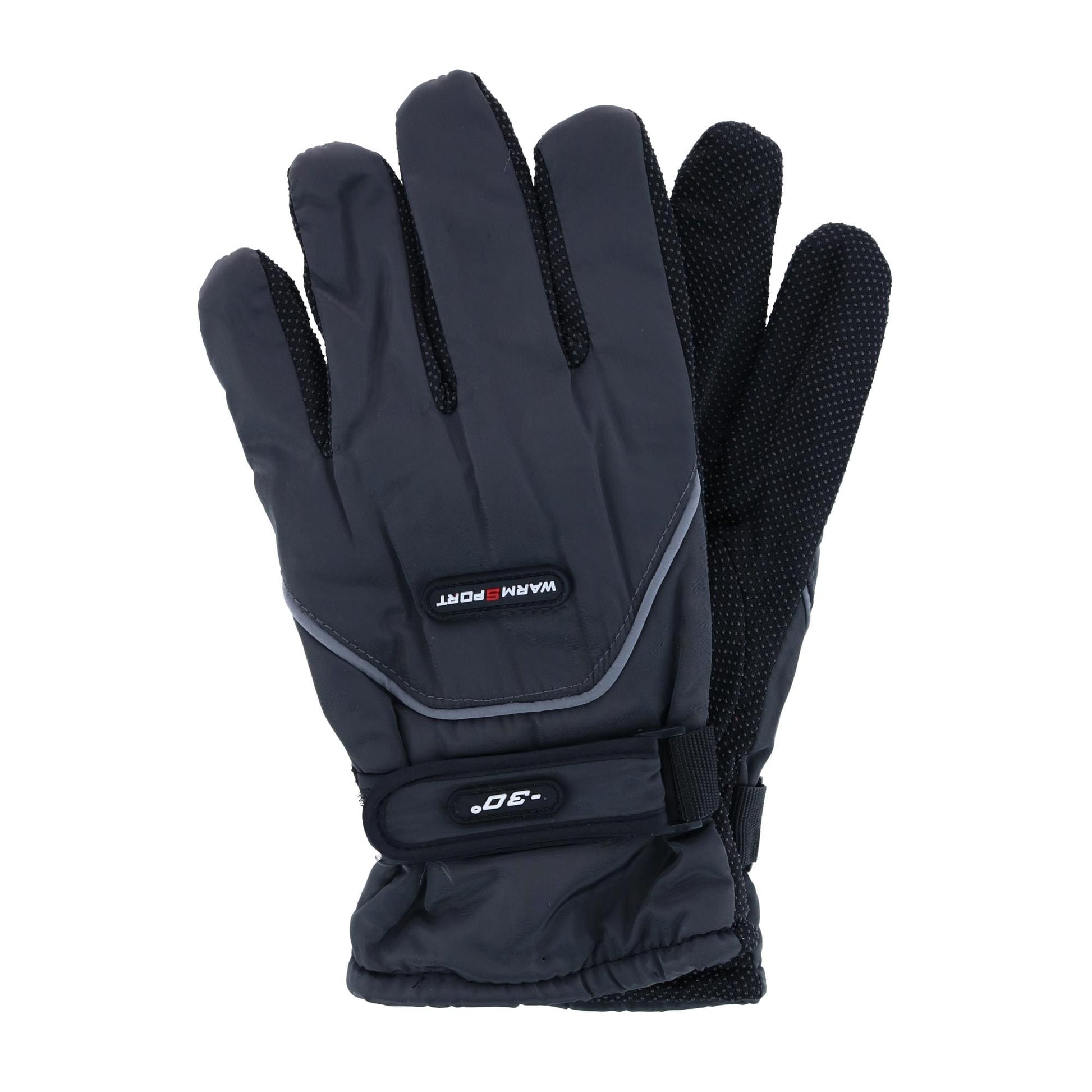 CTM® Men's One Size Microfiber Winter Ski Gloves with Wrist Strap - Men's One Size Microfiber Winter Ski Gloves with Wrist Strap